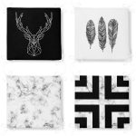 - RealHomes Fermuarlı Sandalye Minderi - Realhomes  4'lü Siyah Beyaz Renkli Fermuarlı Sandalye Minderi Seti Realhomes