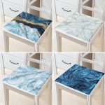 4'lü Mavi Mermer Fermuarlı Sandalye Minderi Seti Realhomes