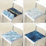 4'lü Mavi Mermer Fermuarlı Sandalye Minderi Seti Realhomes