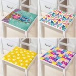 4'lü Renkli Çocuk Desenli Dekoratif Fermuarlı Sandalye Minderi Seti Realhomes