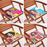 - RealHomes Fermuarlı Sandalye Minderi - Realhomes  4'lü Fashion Girl Konseptli Fermuarlı Sandalye Minderi Seti Realhomes