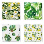 - RealHomes Fermuarlı Sandalye Minderi - Realhomes  4'lü Limon ve Tropikal Yaprak Fermuarlı Sandalye Minderi Seti Realhomes