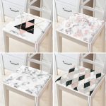 - RealHomes Fermuarlı Sandalye Minderi - Realhomes  4'lü Geometrik Desenli Mermer Zemin Motifli Fermuarlı Sandalye Minderi Seti Realhomes