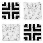 4'lü Mermer Motifli Fermuarlı Sandalye Minderi Seti Realhomes