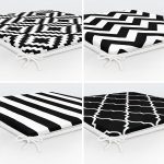 - RealHomes Fermuarlı Sandalye Minderi - Realhomes  4'lü Siyah Beyaz Geometrik Şekiller Fermuarlı Sandalye Minderi Seti Realhomes