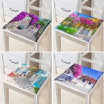 - RealHomes Fermuarlı Sandalye Minderi - Realhomes  4'lü Mor Sarmaşıklı Sokaklar Fermuarlı Sandalye Minderi Seti Realhomes