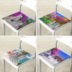 - RealHomes Fermuarlı Sandalye Minderi - Realhomes  4'lü Mor Sarmaşıklı Sokaklar Fermuarlı Sandalye Minderi Seti Realhomes