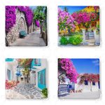 - RealHomes Fermuarlı Sandalye Minderi - Realhomes  4'lü Mor Sarmaşıklı Sokaklar Fermuarlı Sandalye Minderi Seti Realhomes