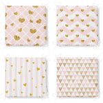 - RealHomes Fermuarlı Sandalye Minderi - Realhomes 4'lü Gold Detaylı Pembe Geometrik Çizimli Fermuarlı Sandalye Minderi Seti Realhomes