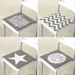 4'lü Gri Motifli Home Sweet Temalı Fermuarlı Sandalye Minderi Seti Realhomes