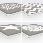 4'lü Gri Motifli Home Sweet Temalı Fermuarlı Sandalye Minderi Seti Realhomes