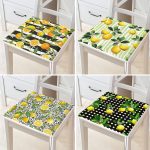 4'lü Limon Tasarımlı Dijital Baskılı Fermuarlı Sandalye Minderi Seti Realhomes