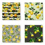 4'lü Limon Tasarımlı Dijital Baskılı Fermuarlı Sandalye Minderi Seti Realhomes