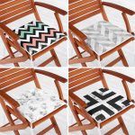 - RealHomes Fermuarlı Sandalye Minderi - Realhomes  4'lü Mermer Motifli Zigzag Tasarımlı Fermuarlı Sandalye Minderi Seti Realhomes