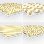 - RealHomes Fermuarlı Sandalye Minderi - Realhomes  4'lü Gold Motifli Geometrik Çizimli Fermuarlı Sandalye Minderi Seti Realhomes