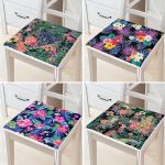 4'lü Tropik Yaprak Motifli Etnik Figürlü Fermuarlı Sandalye Minderi Seti Realhomes