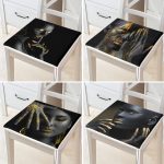 - RealHomes Fermuarlı Sandalye Minderi - Realhomes 4'lü Gold Detaylı Siyahi Kadınlar Fermuarlı Sandalye Minderi Seti Realhomes