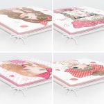 - RealHomes Fermuarlı Sandalye Minderi - Realhomes  4'lü Sevimli Kız Portreli Özel Tasarım Fermuarlı Sandalye Minderi Seti Realhomes