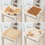 - RealHomes Fermuarlı Sandalye Minderi - Realhomes  4'lü Krem Zemin Tropik Yaprak Temalı Fermuarlı Sandalye Minderi Seti Realhomes