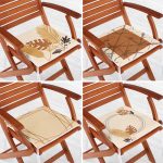 - RealHomes Fermuarlı Sandalye Minderi - Realhomes  4'lü Krem Zemin Tropik Yaprak Temalı Fermuarlı Sandalye Minderi Seti Realhomes