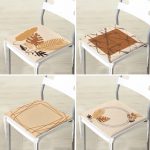 - RealHomes Fermuarlı Sandalye Minderi - Realhomes  4'lü Krem Zemin Tropik Yaprak Temalı Fermuarlı Sandalye Minderi Seti Realhomes