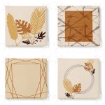 - RealHomes Fermuarlı Sandalye Minderi - Realhomes  4'lü Krem Zemin Tropik Yaprak Temalı Fermuarlı Sandalye Minderi Seti Realhomes