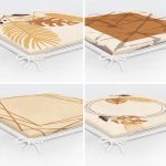 - RealHomes Fermuarlı Sandalye Minderi - Realhomes  4'lü Krem Zemin Tropik Yaprak Temalı Fermuarlı Sandalye Minderi Seti Realhomes