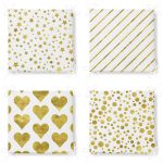 - RealHomes Fermuarlı Sandalye Minderi - Realhomes 4'lü Beyaz Zemin Üzerinde Gold Detaylı Modern Fermuarlı Sandalye Minderi Seti Realhomes