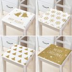 4'lü Renkli Zemin Üzerinde Gold Detaylı Modern Fermuarlı Sandalye Minderi Seti Realhomes