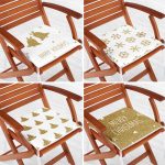 4'lü Renkli Zemin Üzerinde Gold Detaylı Modern Fermuarlı Sandalye Minderi Seti Realhomes