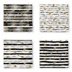 - RealHomes Fermuarlı Sandalye Minderi - Realhomes  4'lü Beyaz Zemin Üzerinde Gold Detaylı Yaprak Desenli Modern Fermuarlı Sandalye Minderi Seti Realhomes