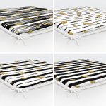 - RealHomes Fermuarlı Sandalye Minderi - Realhomes  4'lü Beyaz Zemin Üzerinde Gold Detaylı Yaprak Desenli Modern Fermuarlı Sandalye Minderi Seti Realhomes