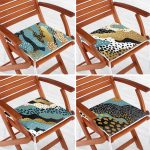 - RealHomes Fermuarlı Sandalye Minderi - Realhomes  4'lü Renkli Zemin Üzerinde Gold Detaylı Soyut Çizimli Modern Fermuarlı Sandalye Minderi Seti Realhomes