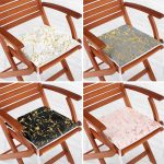 - RealHomes Fermuarlı Sandalye Minderi - Realhomes 4'lü Renkli Zemin Üzerinde Gold Detaylı Mermer Desenli Modern Fermuarlı Sandalye Minderi Seti Realhomes