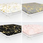 - RealHomes Fermuarlı Sandalye Minderi - Realhomes 4'lü Renkli Zemin Üzerinde Gold Detaylı Mermer Desenli Modern Fermuarlı Sandalye Minderi Seti Realhomes