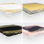 - RealHomes Fermuarlı Sandalye Minderi - Realhomes 4'lü Renkli Zemin Üzerinde Gold Detaylı Mermer Desenli Modern Fermuarlı Sandalye Minderi Seti Realhomes