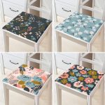 - RealHomes Fermuarlı Sandalye Minderi - Realhomes  4'lü Renkli Zemin Üzerinde Çiçek Desenli Modern Fermuarlı Sandalye Minderi Seti Realhomes