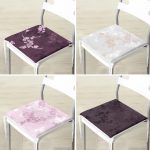 4'lü Renkli Zemin Üzerinde Yaprak Desenli Modern Fermuarlı Sandalye Minderi Seti Realhomes