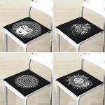 4'lü Siyah Beyaz Medusa Tasarımlı Fermuarlı Sandalye Minderi Seti Realhomes