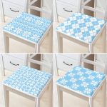 4'lü Renkli Zemin Üzerinde Geometrik Çizimli Modern Fermuarlı Sandalye Minderi Seti Realhomes