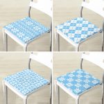 4'lü Renkli Zemin Üzerinde Geometrik Çizimli Modern Fermuarlı Sandalye Minderi Seti Realhomes