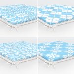 4'lü Renkli Zemin Üzerinde Geometrik Çizimli Modern Fermuarlı Sandalye Minderi Seti Realhomes