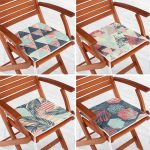 - RealHomes Fermuarlı Sandalye Minderi - Realhomes 4'lü Renkli Zemin Üzerinde Geometrik Çizimli Modern Fermuarlı Sandalye Minderi Seti Realhomes