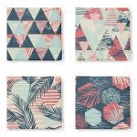 - RealHomes Fermuarlı Sandalye Minderi - Realhomes 4'lü Renkli Zemin Üzerinde Geometrik Çizimli Modern Fermuarlı Sandalye Minderi Seti Realhomes