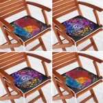 - RealHomes Fermuarlı Sandalye Minderi - Realhomes 4'lü Denge İkon Motif Tasarımlı Dekoratif Fermuarlı Sandalye Minderi Seti Realhomes