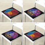 - RealHomes Fermuarlı Sandalye Minderi - Realhomes 4'lü Denge İkon Motif Tasarımlı Dekoratif Fermuarlı Sandalye Minderi Seti Realhomes