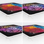 - RealHomes Fermuarlı Sandalye Minderi - Realhomes 4'lü Denge İkon Motif Tasarımlı Dekoratif Fermuarlı Sandalye Minderi Seti Realhomes