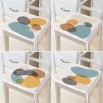 - RealHomes Fermuarlı Sandalye Minderi - Realhomes  4'lü Renkli Zemin Üzerinde Onedraw Çizimli Modern Fermuarlı Sandalye Minderi Seti Realhomes