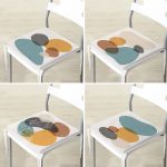 - RealHomes Fermuarlı Sandalye Minderi - Realhomes  4'lü Renkli Zemin Üzerinde Onedraw Çizimli Modern Fermuarlı Sandalye Minderi Seti Realhomes