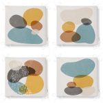 - RealHomes Fermuarlı Sandalye Minderi - Realhomes  4'lü Renkli Zemin Üzerinde Onedraw Çizimli Modern Fermuarlı Sandalye Minderi Seti Realhomes